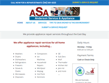 Tablet Screenshot of bayareaapplianceservices.com